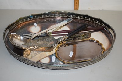 Lot 14 - Mixed Lot: Silver plated serving tray and...