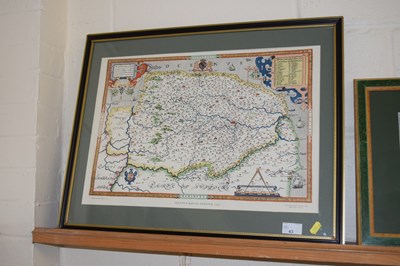 Lot 43 - Reproduction coloured map of Norfolk