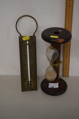 Lot 54 - A vintage sand timer together with a vintage...