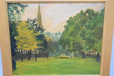 Lot 241 - P B H Parklands, oil on board, initialled and...