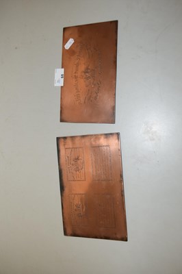 Lot 68 - Two vintage copper printing plates