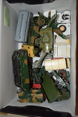 Lot 77 - Box of various vintage toy military vehicles...