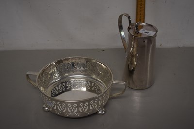 Lot 100 - Silver plated jug and silver plated bowl