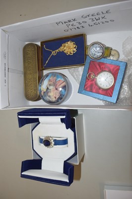 Lot 122 - Mixed Lot: Wristwatches, a brass box with...