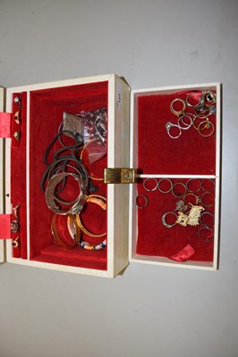 Lot 127 - Box of costume jewellery, rings and bangles