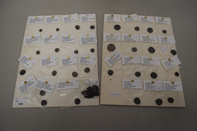 Lot 134 - Two display boards of Roman coinage, mostly...