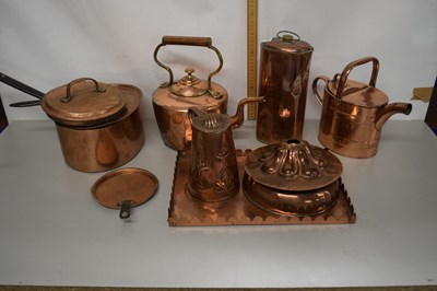 Lot 155 - Mixed Lot: Copper saucepans, copper kettles etc