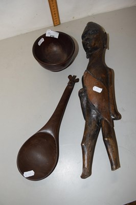 Lot 210 - An African hardwood figure together with a...