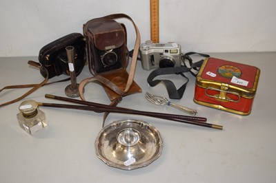 Lot 217 - Mixed Lot: Vintage cameras, primer stove,...