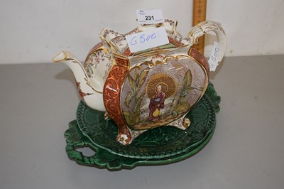 Lot 231 - Mixed Lot: Victorian patent teapot together...