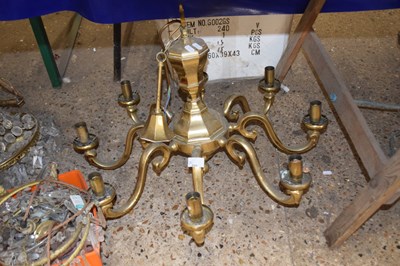 Lot 235 - A pair of 20th Century brass eight branch...