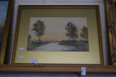 Lot 262 - British School study of a riverside scene,...