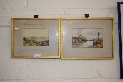 Lot 279 - Two small watercolour studies, view of Norwich...