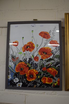 Lot 300 - Contemporary study of poppy flowers, oil on...