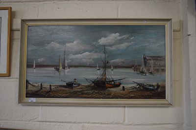 Lot 304 - Mid 20th Century school study of a harbour...