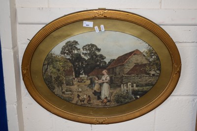 Lot 305 - Victorian print of a farmyard scene with...