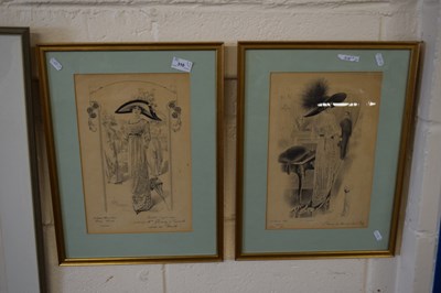 Lot 310 - Pair of monochrome French fashion prints