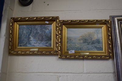 Lot 324 - Two coloured oleograph prints, gilt framed