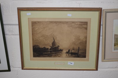 Lot 336 - David Hunt, engraving, Sunset of the Beach,...