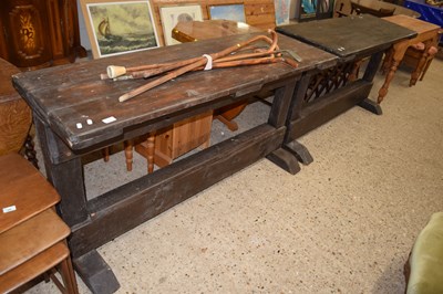 Lot 213 - A pair of plank top rectangular side tables,...