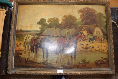 Lot 354 - Victorian chromolithograph print, farmyard scene