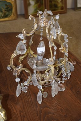 Lot 368 - A small brass and cut glass single ceiling...