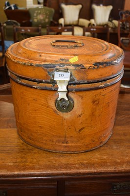 Lot 377 - Vintage metal hat box