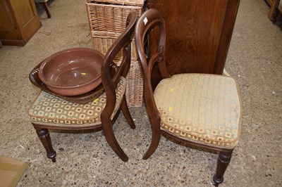 Lot 419 - Pair of Victorian mahogany balloon back chairs