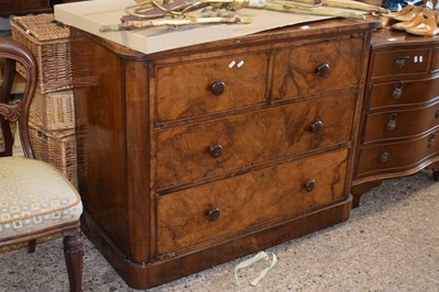 Lot 421 - Victorian walnut veneered five drawer chest