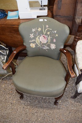 Lot 425 - An early 20th Century chair with needlework...