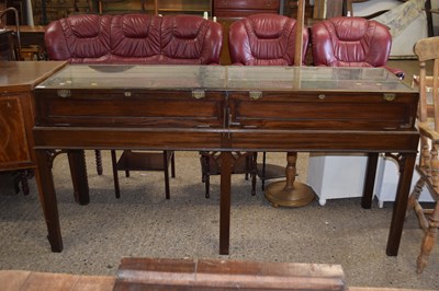 Lot 250 - Mahogany framed display counter with hinged...