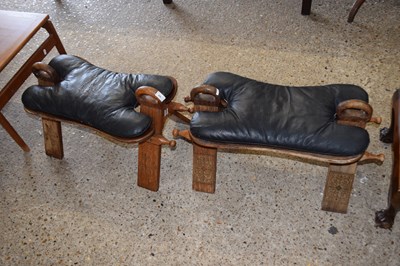 Lot 450 - A pair of vintage camel stools