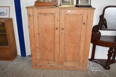 Lot 458 - Victorian pine two door cupboard with shelved...