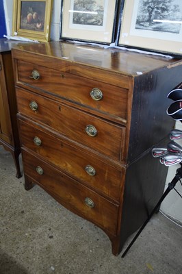 Lot 472 - Late Georgian mahogany chest of four drawers...