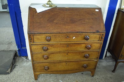 Lot 476 - Late Georgian oak bureau will full front,...