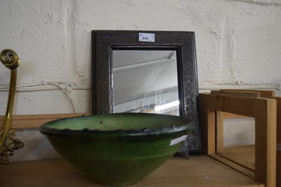 Lot 515 - Wall mirror and a pottery bowl