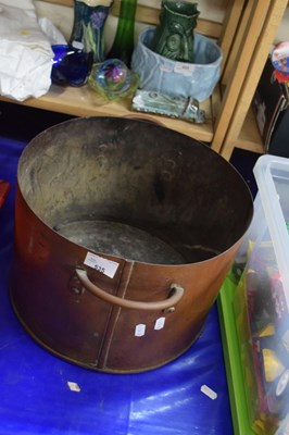 Lot 535 - Circular copper double handled pan