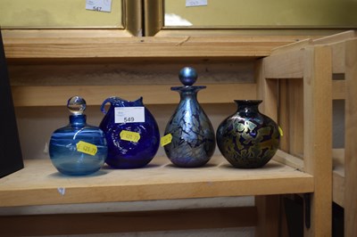 Lot 549 - A Brierley Studio Glass vase and three various...