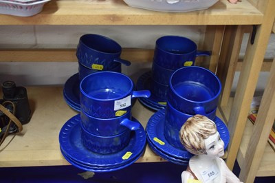 Lot 552 - Quantity of blue glazed Holkham Pottery, cups...