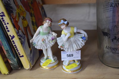 Lot 569 - Pair of continental porcelain figurines