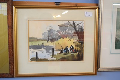 Lot 290 - John Tookey, Figures seated by a river,...