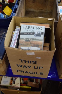 Lot 632 - One box of various books and DVD's, farming...