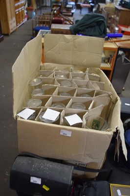 Lot 693 - Box of various pint and half pint glasses