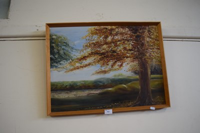 Lot 751 - Dorothy Hazel, Autumn Trees, oil on board