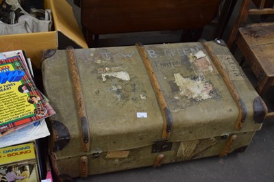 Lot 795 - Vintage wooden bound trunk