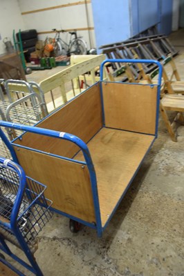 Lot 1090 - A three sided porters trolley