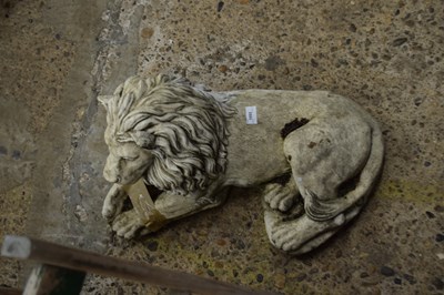 Lot 1092 - Composite garden statue modelled as a lion