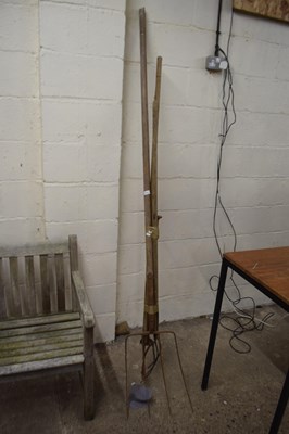 Lot 1102 - Two vintage hay forks together with two other...