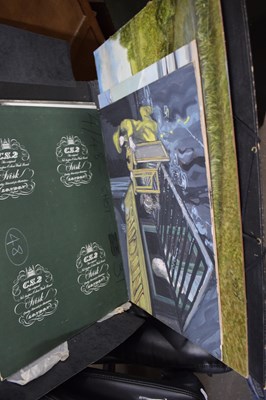 Lot 819 - A folder of various amateur illustrations, oil...