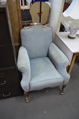 Lot 822 - An Edwardian blue upholstered armchair